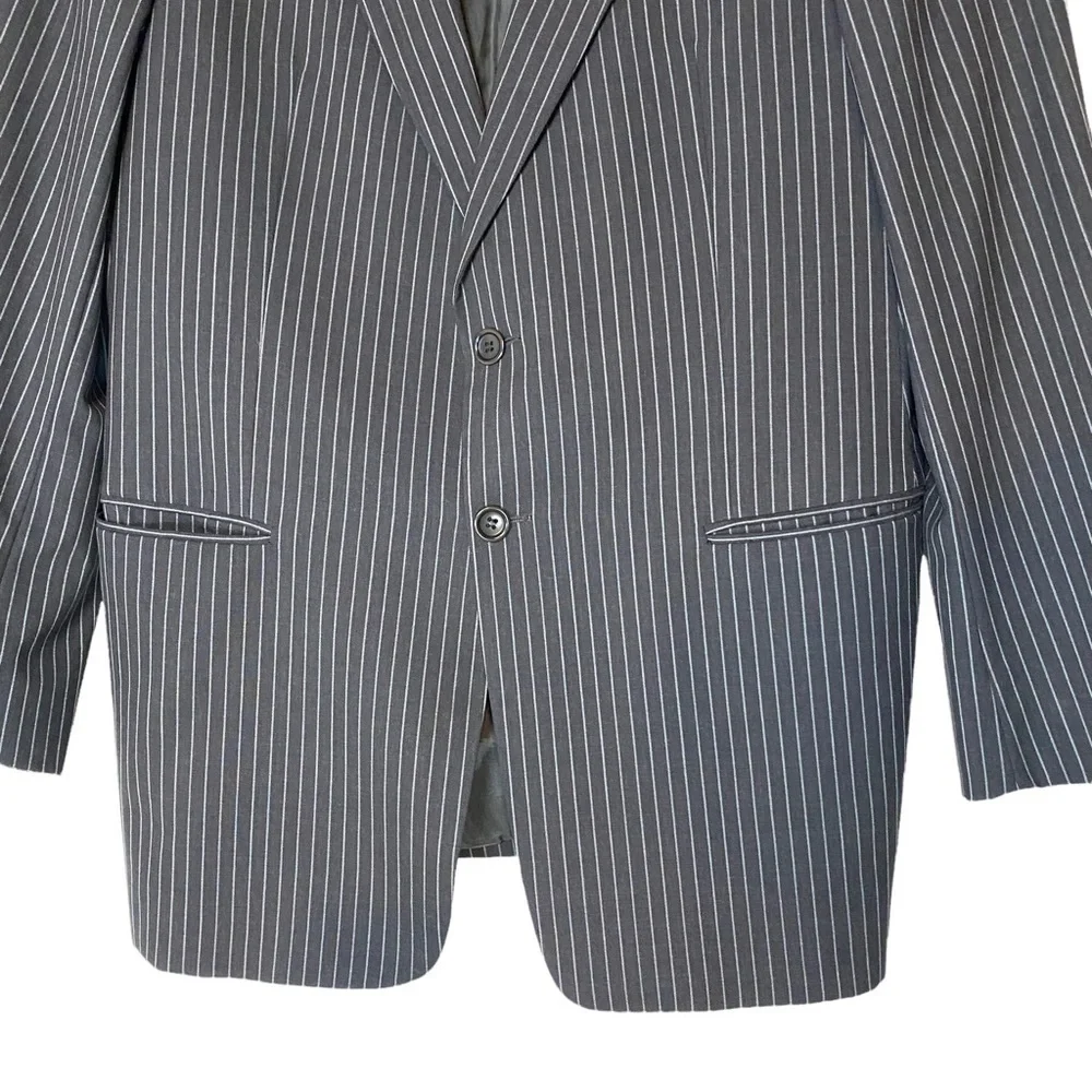Armani Collezioni Black Striped Blazer Suit Jacket‎ 42